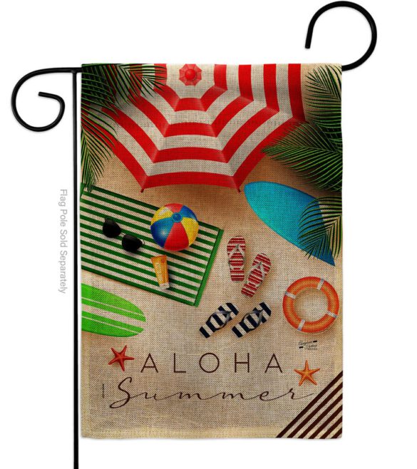 Aloha Beach Time - Beach Coastal Vertical Impressions Decorative Flags HG137451 Made In USA - Image 12