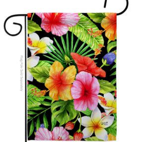 Hibiscus Bush - Beach Coastal Vertical Impressions Decorative Flags HG137550 Made In USA