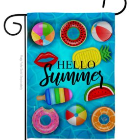 Chilling At Pool - Beach Coastal Vertical Impressions Decorative Flags HG192646 Made In USA