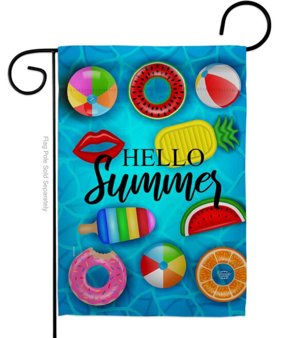 Chilling At Pool - Beach Coastal Vertical Impressions Decorative Flags HG192646 Made In USA