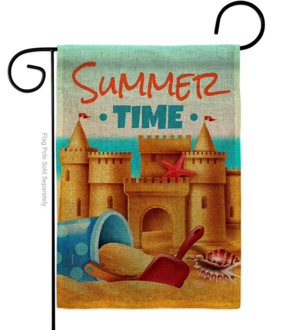 Bulid Sand Castle - Beach Coastal Vertical Impressions Decorative Flags HG192684 Made In USA - Image 13