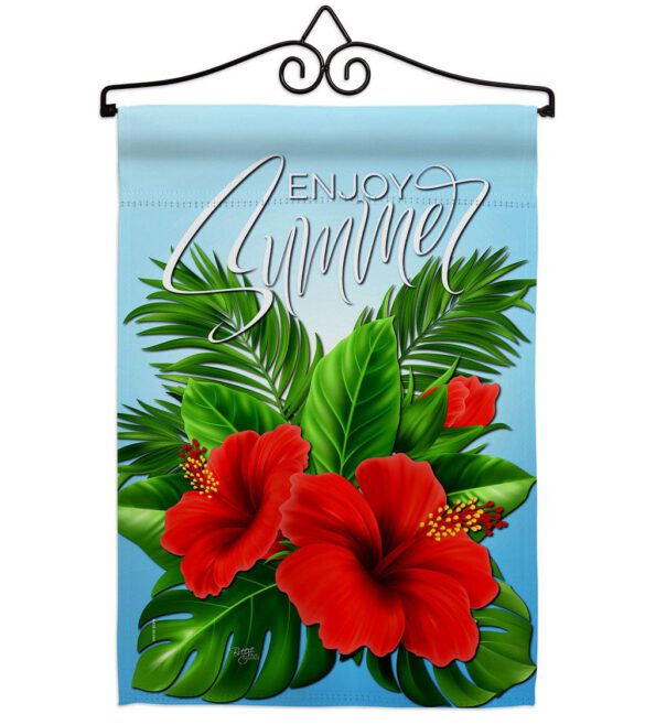 Enjoy Hibiscus - Beach Coastal Vertical Impressions Decorative Flags HG106095 Made In USA - Image 7