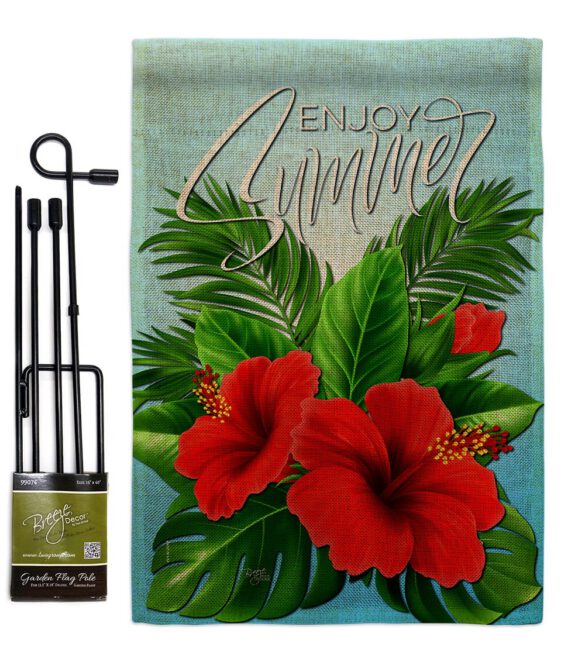 Enjoy Hibiscus - Beach Coastal Vertical Impressions Decorative Flags HG106095 Made In USA - Image 14