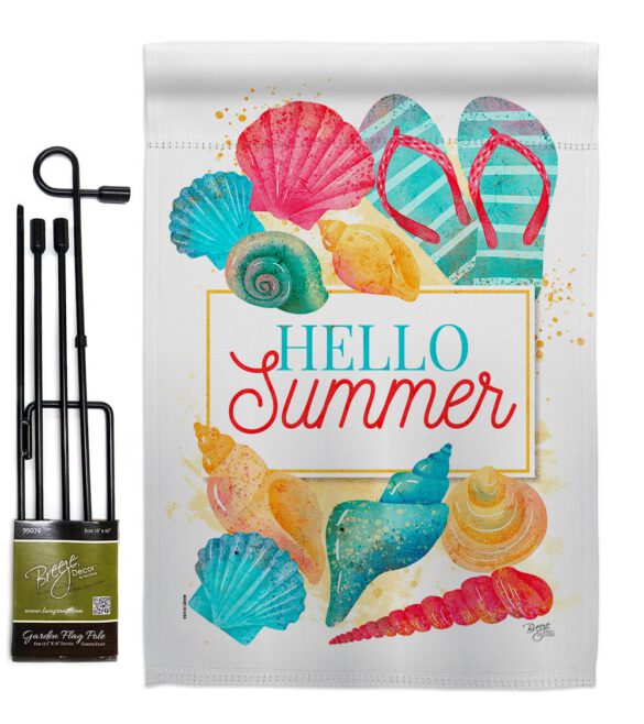 Hello Beach Time - Beach Coastal Vertical Impressions Decorative Flags HG106108 Made In USA - Image 4