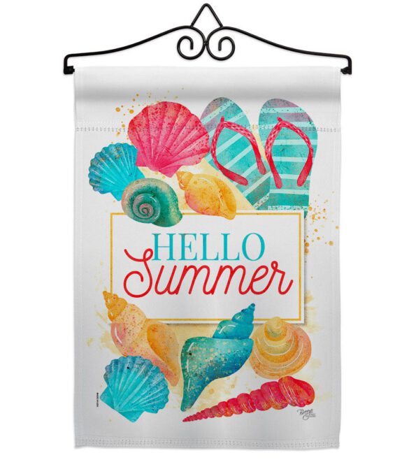 Hello Beach Time - Beach Coastal Vertical Impressions Decorative Flags HG106108 Made In USA - Image 7