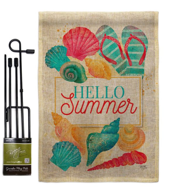 Hello Beach Time - Beach Coastal Vertical Impressions Decorative Flags HG106108 Made In USA - Image 14