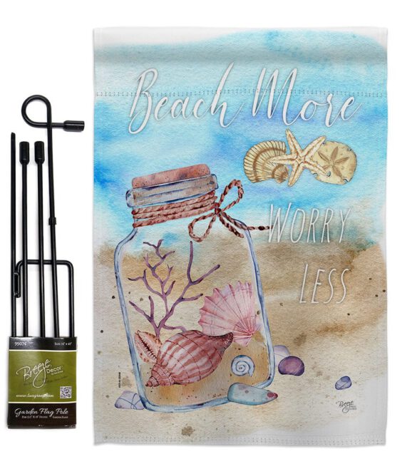 Beach More - Beach Coastal Vertical Impressions Decorative Flags HG106110 Made In USA - Image 4