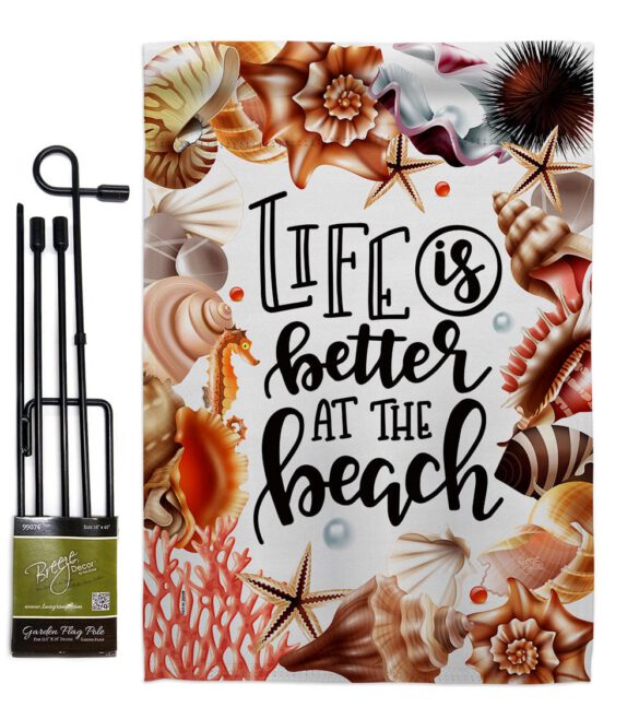 Better At Beach - Beach Coastal Vertical Impressions Decorative Flags HG106114 Made In USA - Image 4