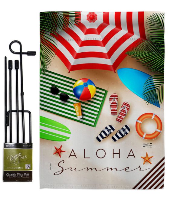 Aloha Beach Time - Beach Coastal Vertical Impressions Decorative Flags HG137451 Made In USA - Image 5