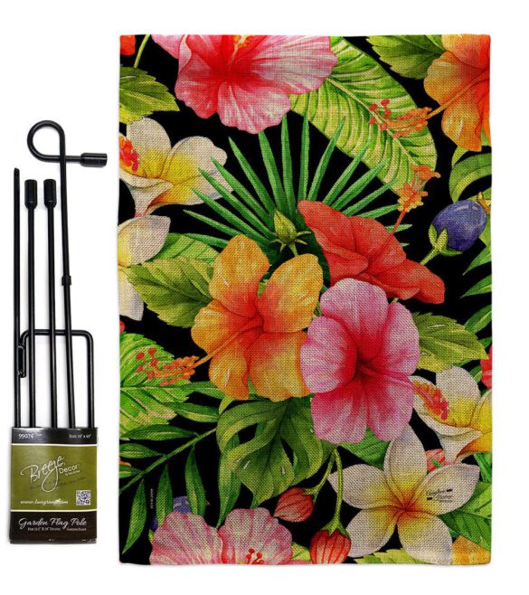 Hibiscus Bush - Beach Coastal Vertical Impressions Decorative Flags HG137550 Made In USA - Image 14