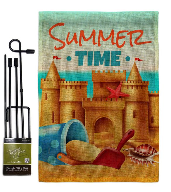 Bulid Sand Castle - Beach Coastal Vertical Impressions Decorative Flags HG192684 Made In USA - Image 16