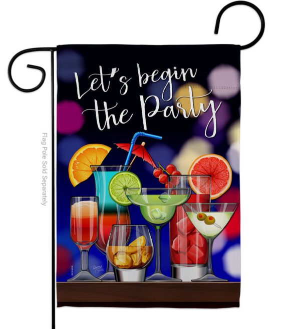 Begin The Party - Beverages Happy Hour & Drinks Vertical Impressions Decorative Flags HG117059 Made In USA