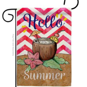 Coconut Summer Drinks - Beverages Happy Hour & Drinks Vertical Impressions Decorative Flags HG137001 Made In USA