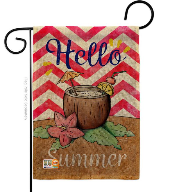 Coconut Summer Drinks - Beverages Happy Hour & Drinks Vertical Impressions Decorative Flags HG137001 Made In USA - Image 8