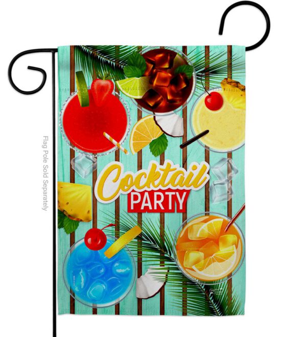 Cocktail Party - Beverages Happy Hour & Drinks Vertical Impressions Decorative Flags HG137529 Made In USA
