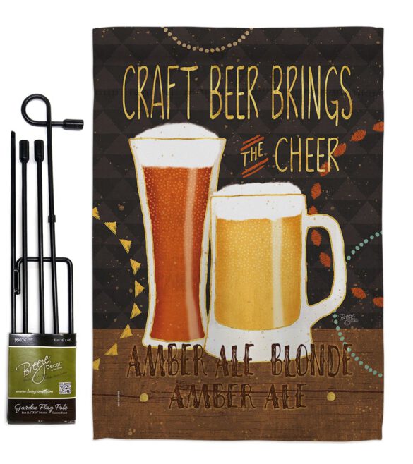 Craft Beer Brings Cheer - Beverages Happy Hour & Drinks Vertical Impressions Decorative Flags HG117052 Made In USA - Image 4