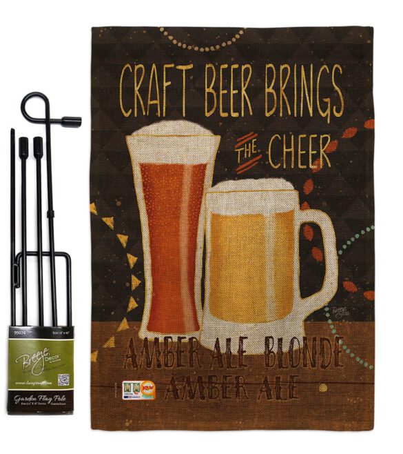 Craft Beer Brings Cheer - Beverages Happy Hour & Drinks Vertical Impressions Decorative Flags HG117052 Made In USA - Image 9