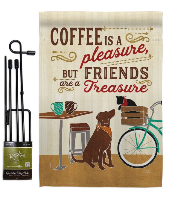 Coffee and Friends - Beverages Happy Hour & Drinks Vertical Impressions Decorative Flags HG117055 Made In USA - Image 4