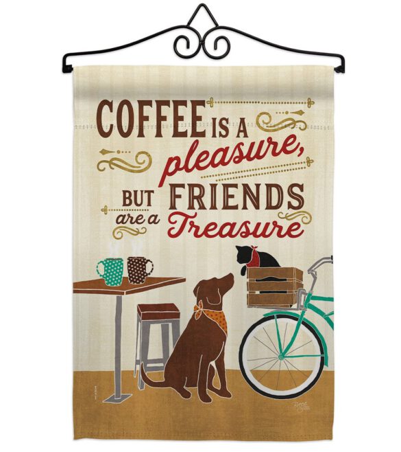 Coffee and Friends - Beverages Happy Hour & Drinks Vertical Impressions Decorative Flags HG117055 Made In USA - Image 7