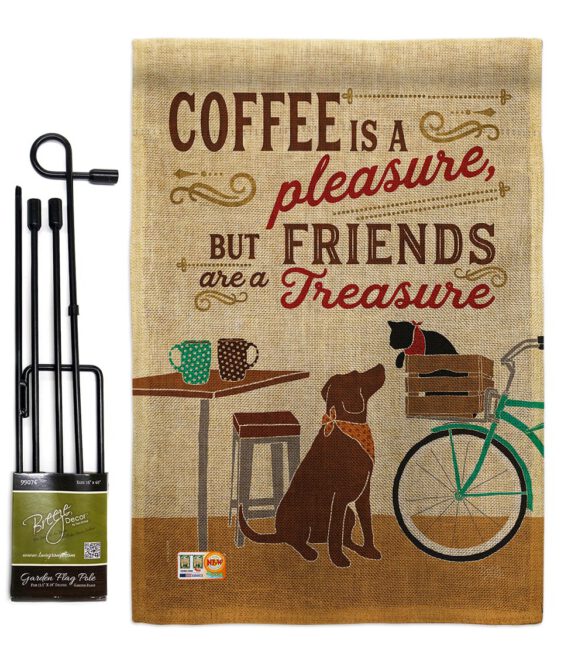 Coffee and Friends - Beverages Happy Hour & Drinks Vertical Impressions Decorative Flags HG117055 Made In USA - Image 12