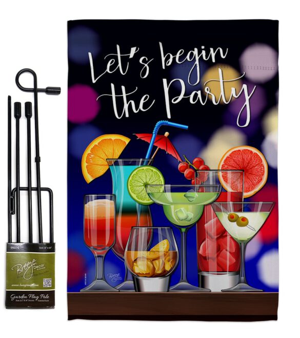 Begin The Party - Beverages Happy Hour & Drinks Vertical Impressions Decorative Flags HG117059 Made In USA - Image 4