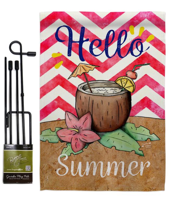 Coconut Summer Drinks - Beverages Happy Hour & Drinks Vertical Impressions Decorative Flags HG137001 Made In USA - Image 4