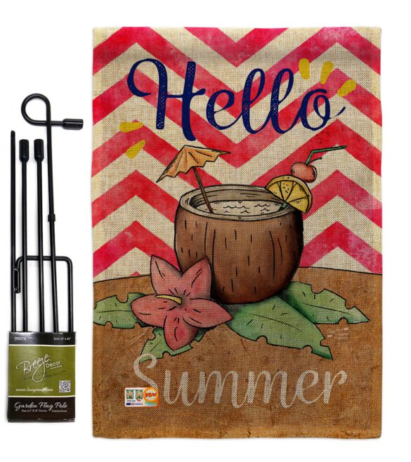 Coconut Summer Drinks - Beverages Happy Hour & Drinks Vertical Impressions Decorative Flags HG137001 Made In USA - Image 9