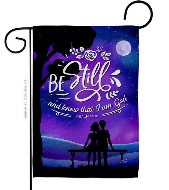 Be Still - Faith Religious Inspirational Vertical Impressions Decorative Flags HG130349 Made In USA - Image 2