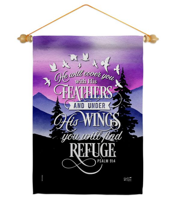 He Will Cover You With His Feather - Faith Religious Inspirational Vertical Impressions Decorative Flags HG130341 Made In USA - Image 19