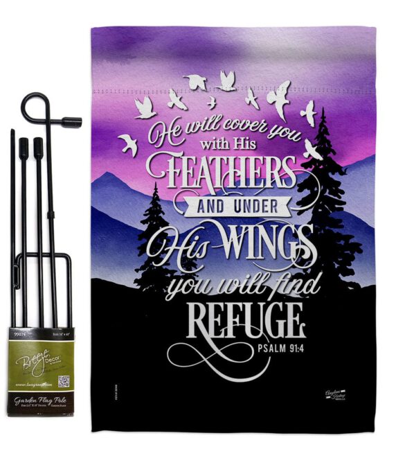 He Will Cover You With His Feather - Faith Religious Inspirational Vertical Impressions Decorative Flags HG130341 Made In USA - Image 4