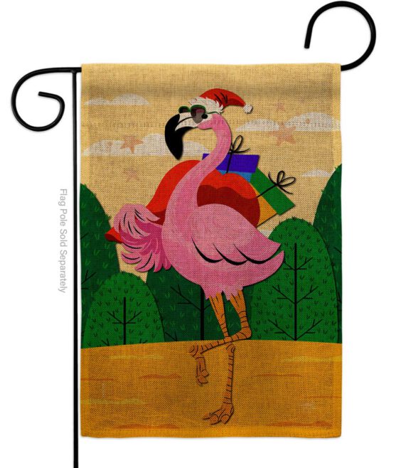 Cool Christmas Flamingo - Birds Nature Vertical Impressions Decorative Flags HG120059 Made In USA - Image 22