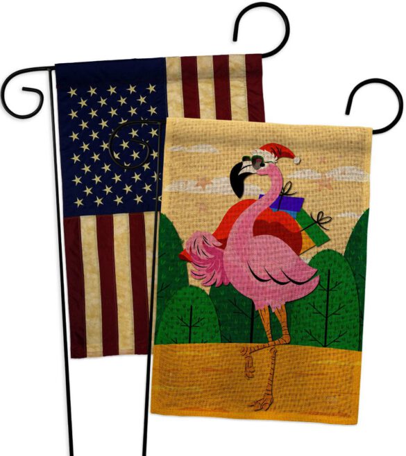 Cool Christmas Flamingo - Birds Nature Vertical Impressions Decorative Flags HG120059 Made In USA - Image 28
