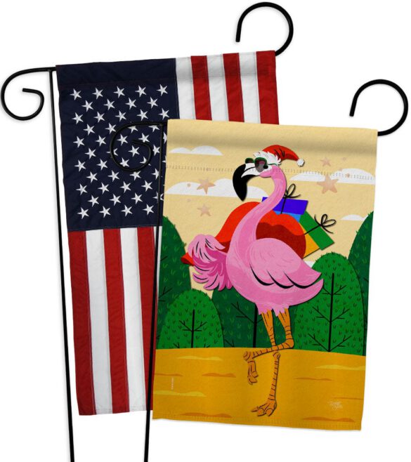 Cool Christmas Flamingo - Birds Nature Vertical Impressions Decorative Flags HG120059 Made In USA - Image 9