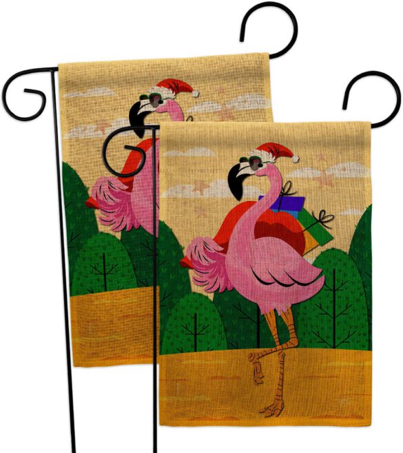 Cool Christmas Flamingo - Birds Nature Vertical Impressions Decorative Flags HG120059 Made In USA - Image 32