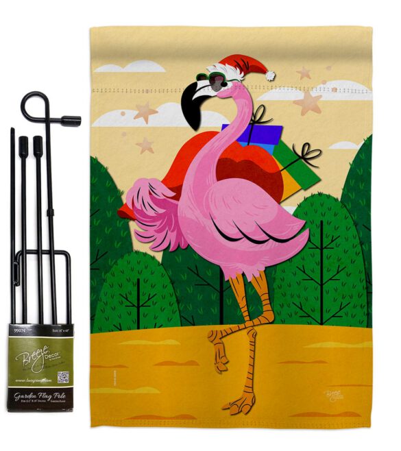 Cool Christmas Flamingo - Birds Nature Vertical Impressions Decorative Flags HG120059 Made In USA - Image 4