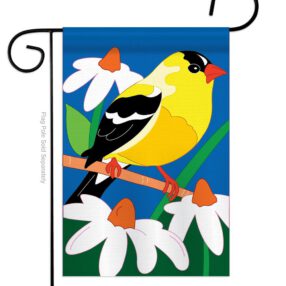 Gold Finch - Birds Garden Friends Vertical Applique Decorative Flags HG105031