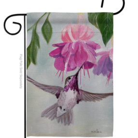 Flight of Hummingbird - Birds Garden Friends Vertical Impressions Decorative Flags HG105047 Made In USA