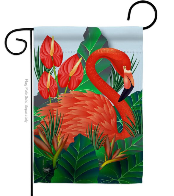 Flamingo Paradise - Birds Garden Friends Vertical Impressions Decorative Flags HG192121 Made In USA