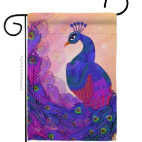 Beautiful Peafowl - Birds Garden Friends Vertical Impressions Decorative Flags HG192123 Made In USA