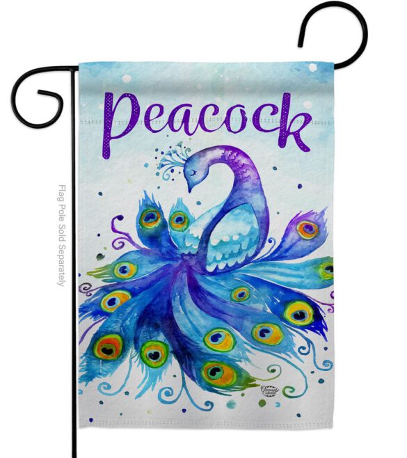 Beautiful Peacock - Birds Garden Friends Vertical Impressions Decorative Flags HG192568 Made In USA