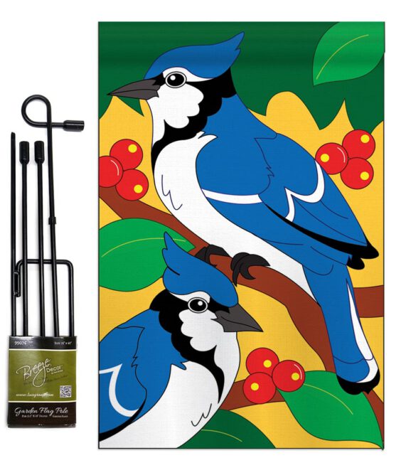 Blue Jay - Birds Garden Friends Vertical Applique Decorative Flags HG105028 - Image 4