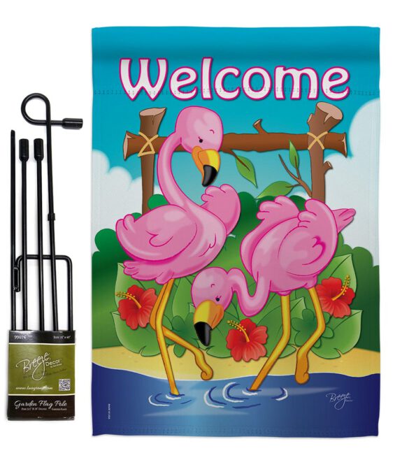 Flamingos - Birds Garden Friends Vertical Impressions Decorative Flags HG105029 Made In USA - Image 4