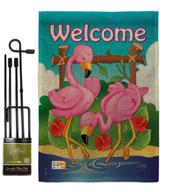 Flamingos - Birds Garden Friends Vertical Impressions Decorative Flags HG105029 Made In USA - Image 9