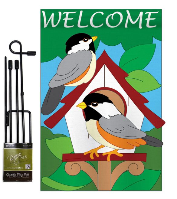 Bird House - Birds Garden Friends Vertical Applique Decorative Flags HG105030 - Image 8