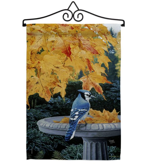 Autumn Birdbath - Birds Garden Friends Vertical Impressions Decorative Flags HG105036 Made In USA - Image 8