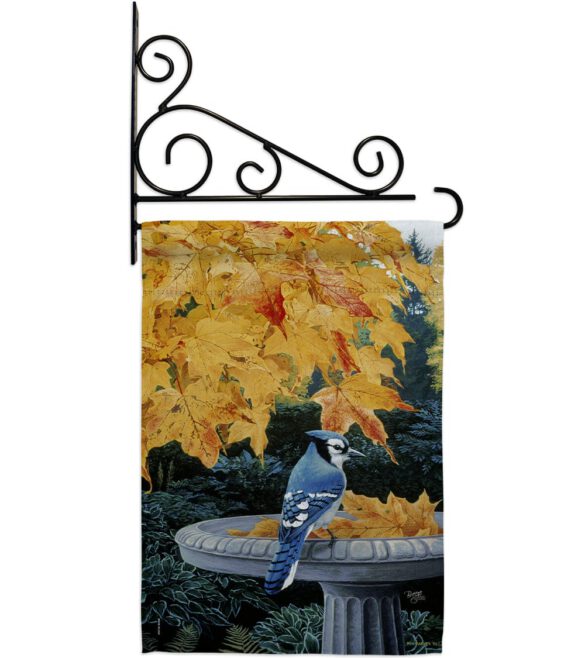 Autumn Birdbath - Birds Garden Friends Vertical Impressions Decorative Flags HG105036 Made In USA - Image 12