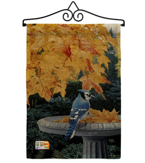 Autumn Birdbath - Birds Garden Friends Vertical Impressions Decorative Flags HG105036 Made In USA - Image 11