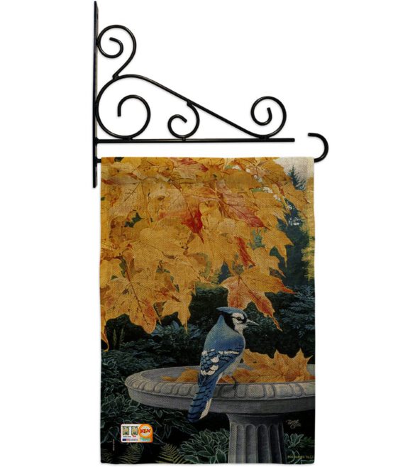 Autumn Birdbath - Birds Garden Friends Vertical Impressions Decorative Flags HG105036 Made In USA - Image 13