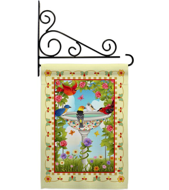 Bathing Birds Ivory - Birds Garden Friends Vertical Impressions Decorative Flags HG105037 Made In USA - Image 12