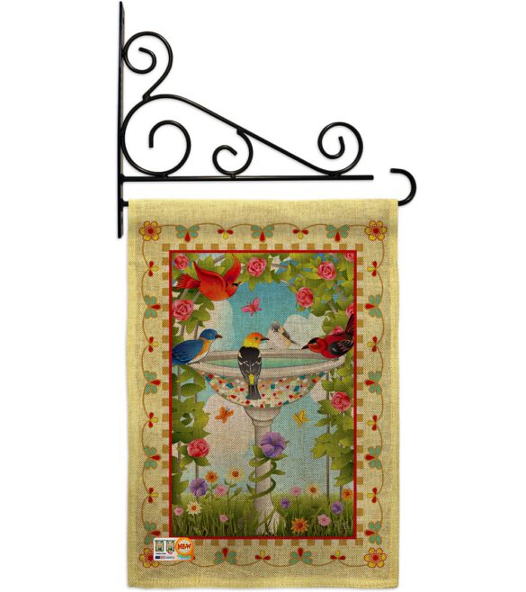 Bathing Birds Ivory - Birds Garden Friends Vertical Impressions Decorative Flags HG105037 Made In USA - Image 13